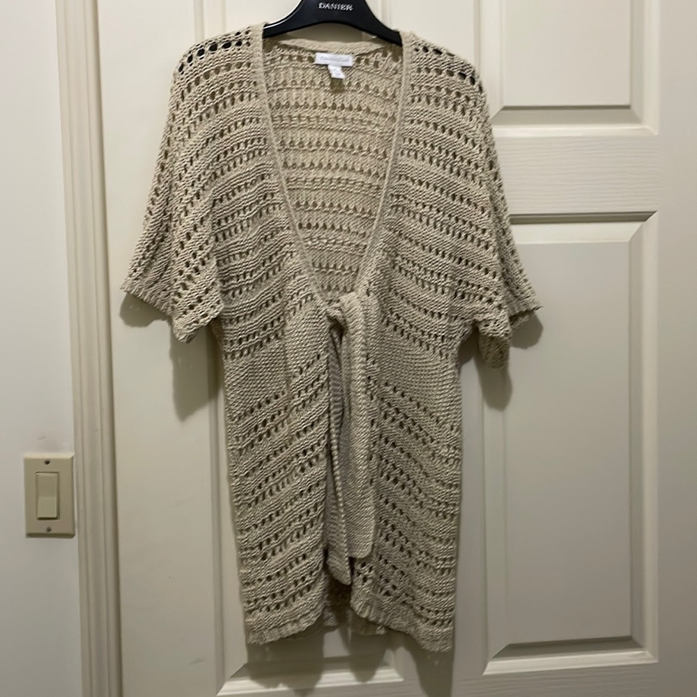 Charter Club knitted tie front vest (sz s)